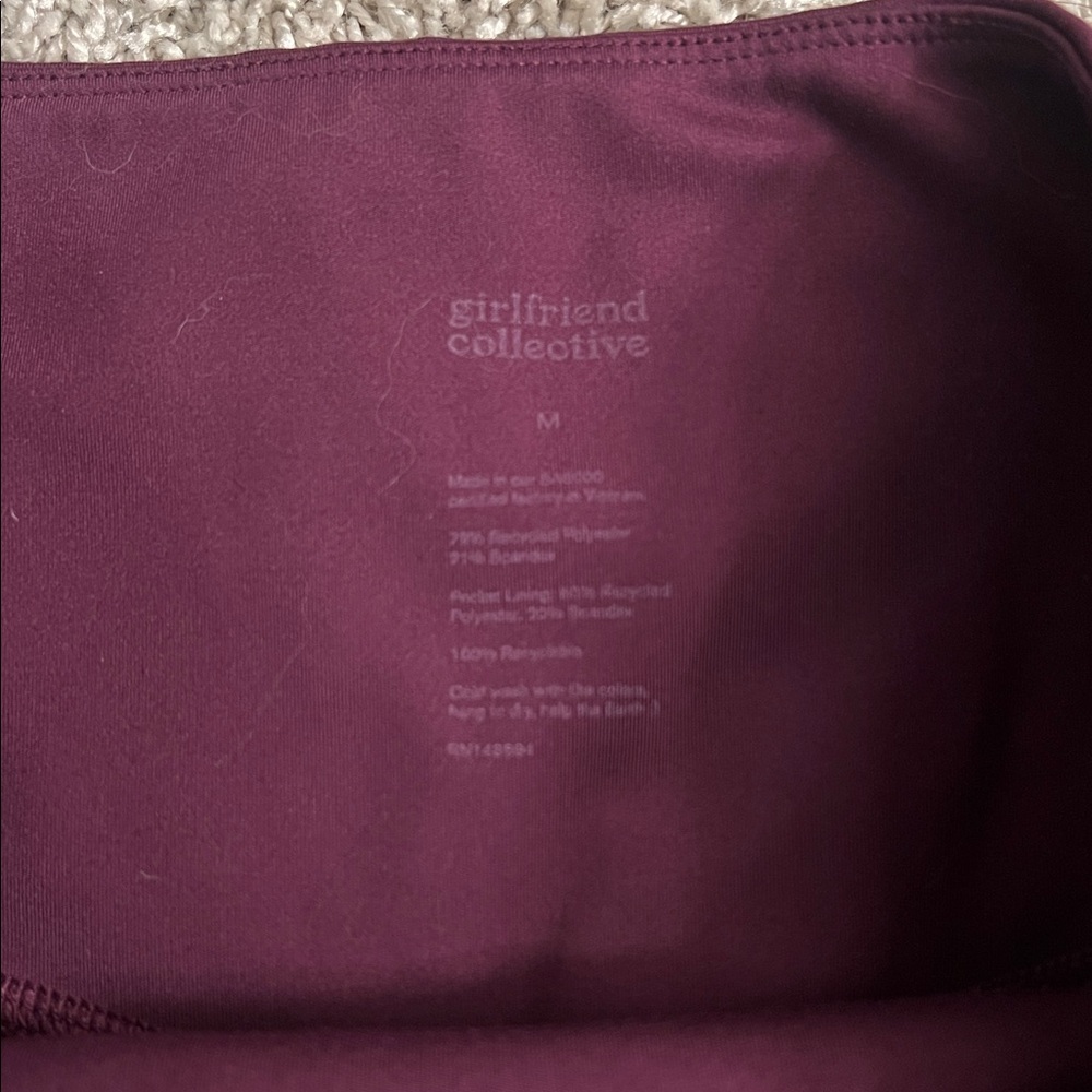 Girlfriend Collective High Rise Purple Pocket 7/8 Legging Size Medium - Picture 3 of 3